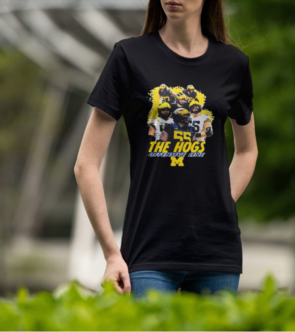 Valiant University Of Michigan Football The Hogs Offensive Line Team Spirit T-Shirt