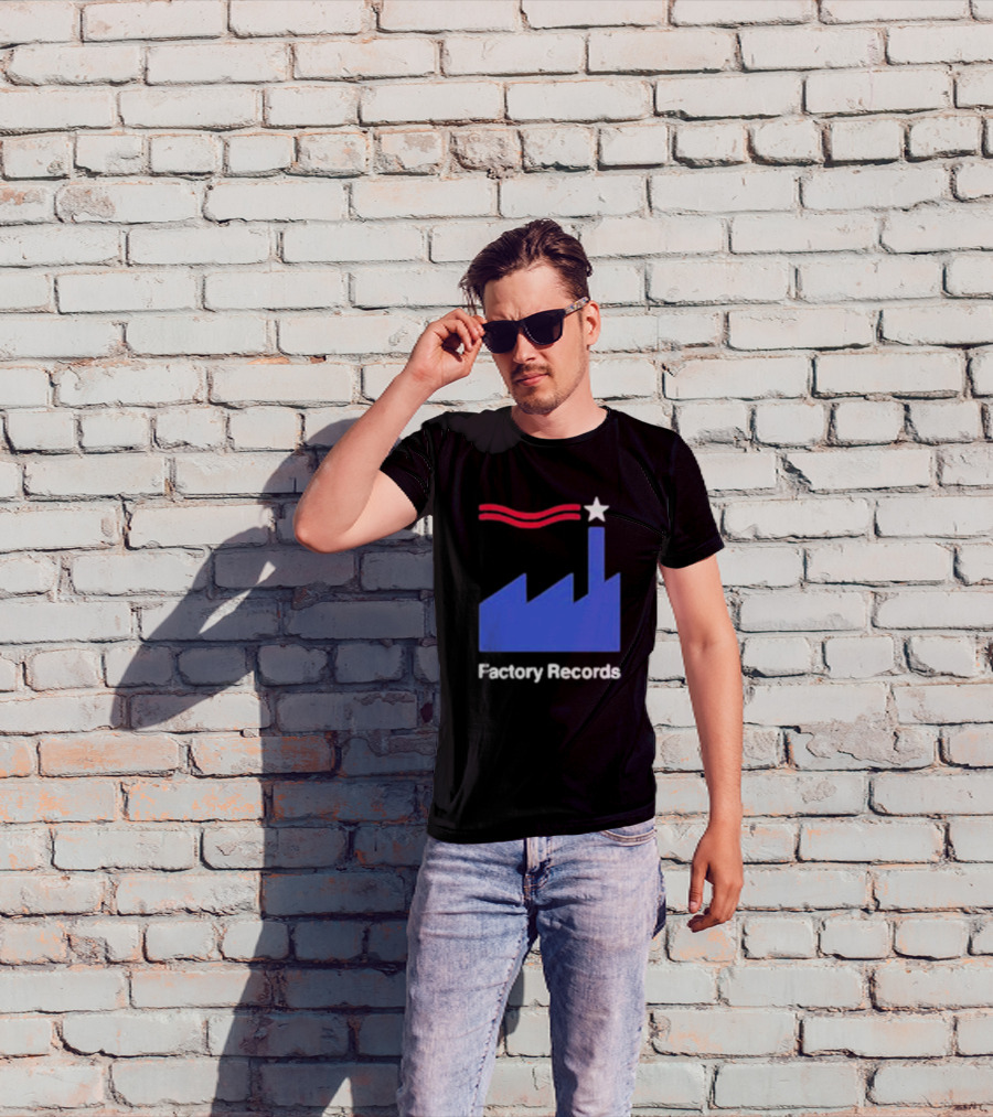 Factory Records Iconic Logo With Star And Stripes Factory T-Shirt