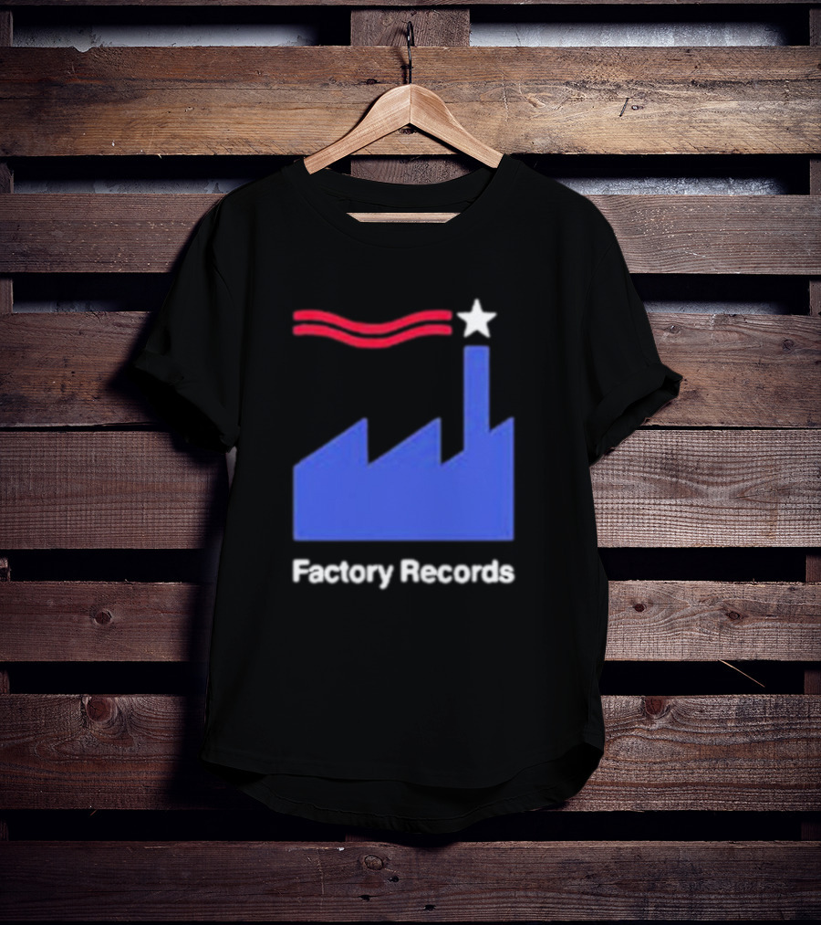 Factory Records Iconic Logo With Star And Stripes Factory T-Shirt