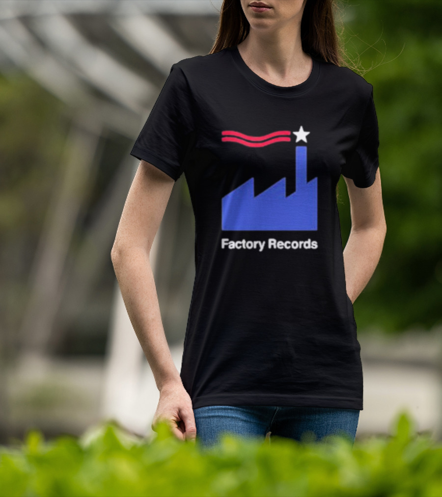 Factory Records Iconic Logo With Star And Stripes Factory T-Shirt