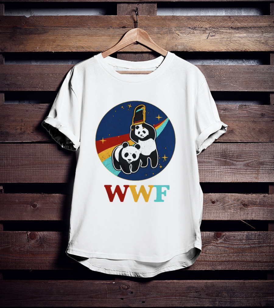 WWF Panda Bear Wrestling NASA Space T-Shirt