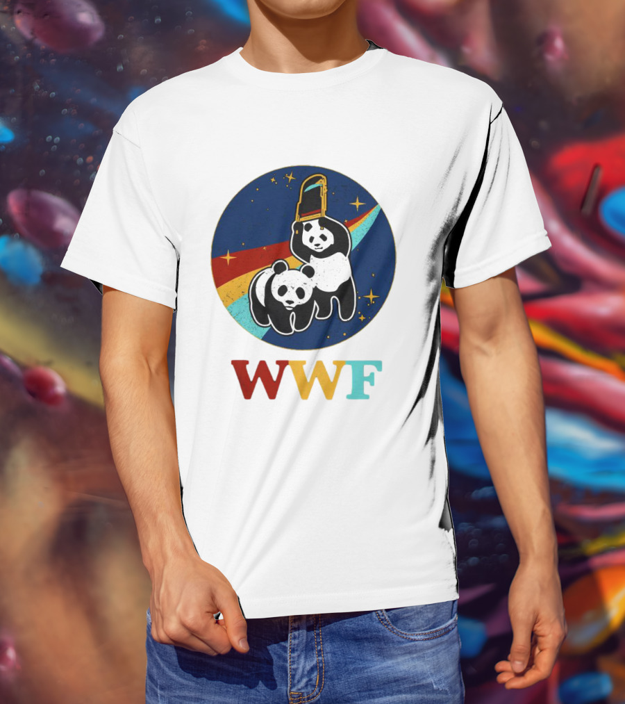 WWF Panda Bear Wrestling NASA Space T-Shirt