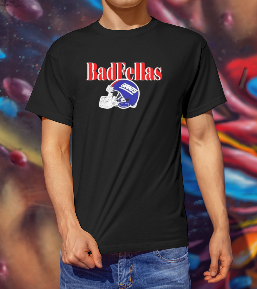 BadFellas Giants Football Helmet T-Shirt