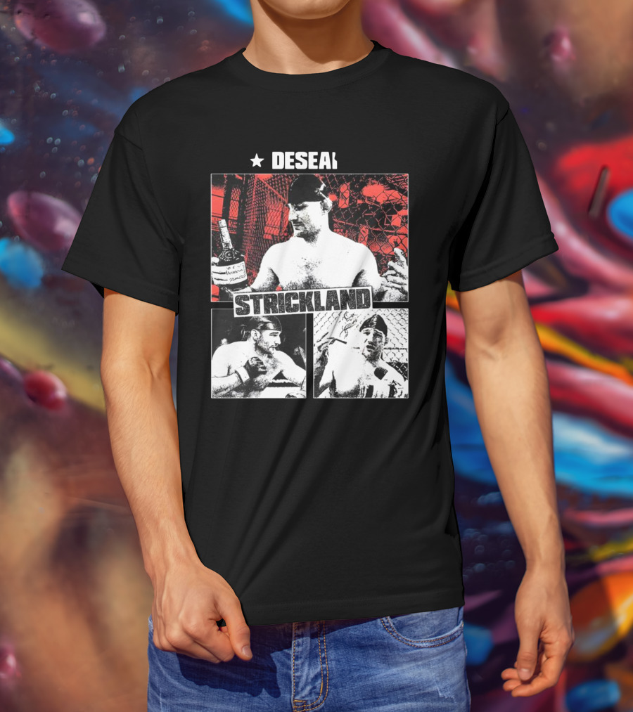 Desean Strickland Cage Fighter Portrait Montage T-Shirt
