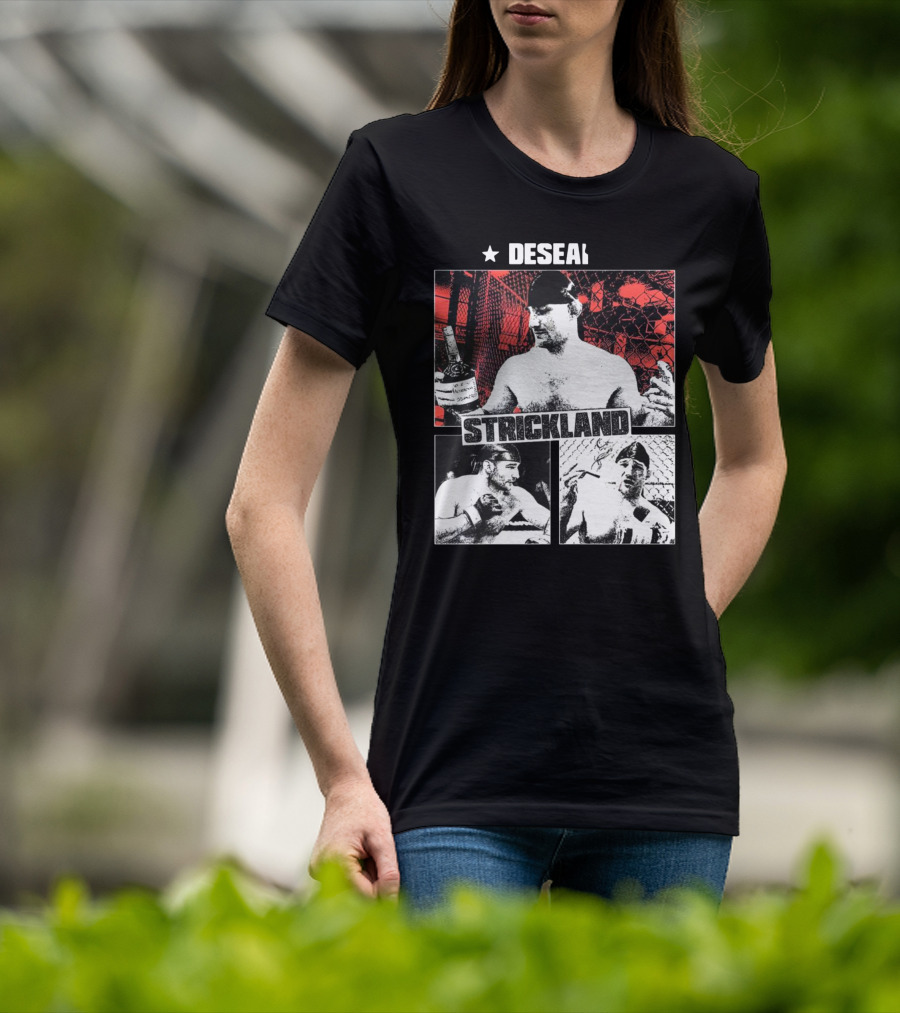 Desean Strickland Cage Fighter Portrait Montage T-Shirt