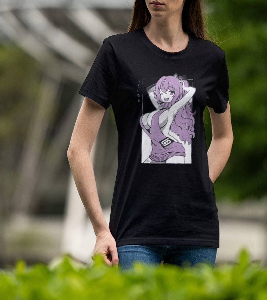 GamerSupps Waifu Purple Anime Character T-Shirt