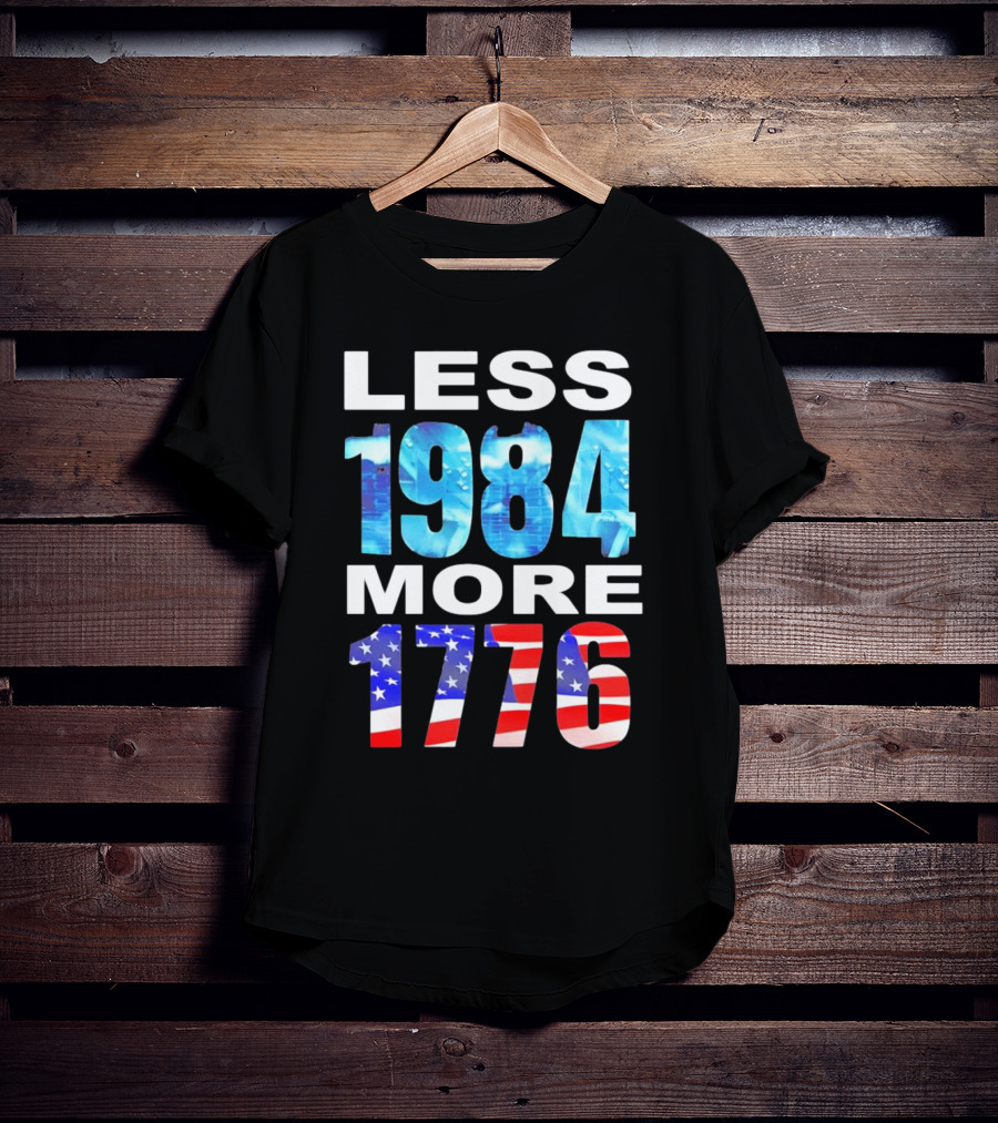 Hi-Rez The Rapper Less 1984 More 1776 American Flag Text T-Shirt