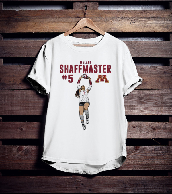 Melani Shaffmaster #5 Minnesota Volleyball Logo NCAA Caricature T-Shirt