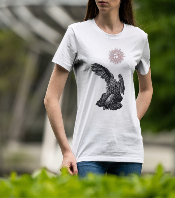 Angel And Skull Sun By Micah Ulrich T-Shirt