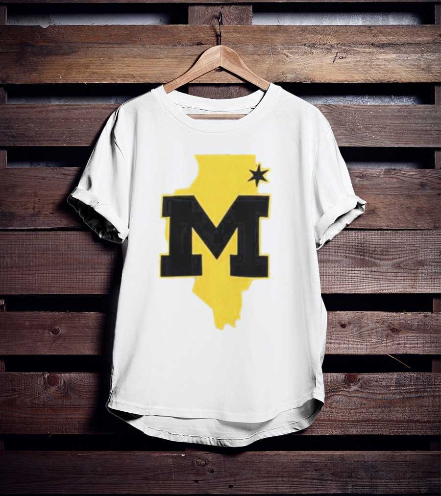 University Of Michigan M Den Pop-Up Chicago Map T-Shirt