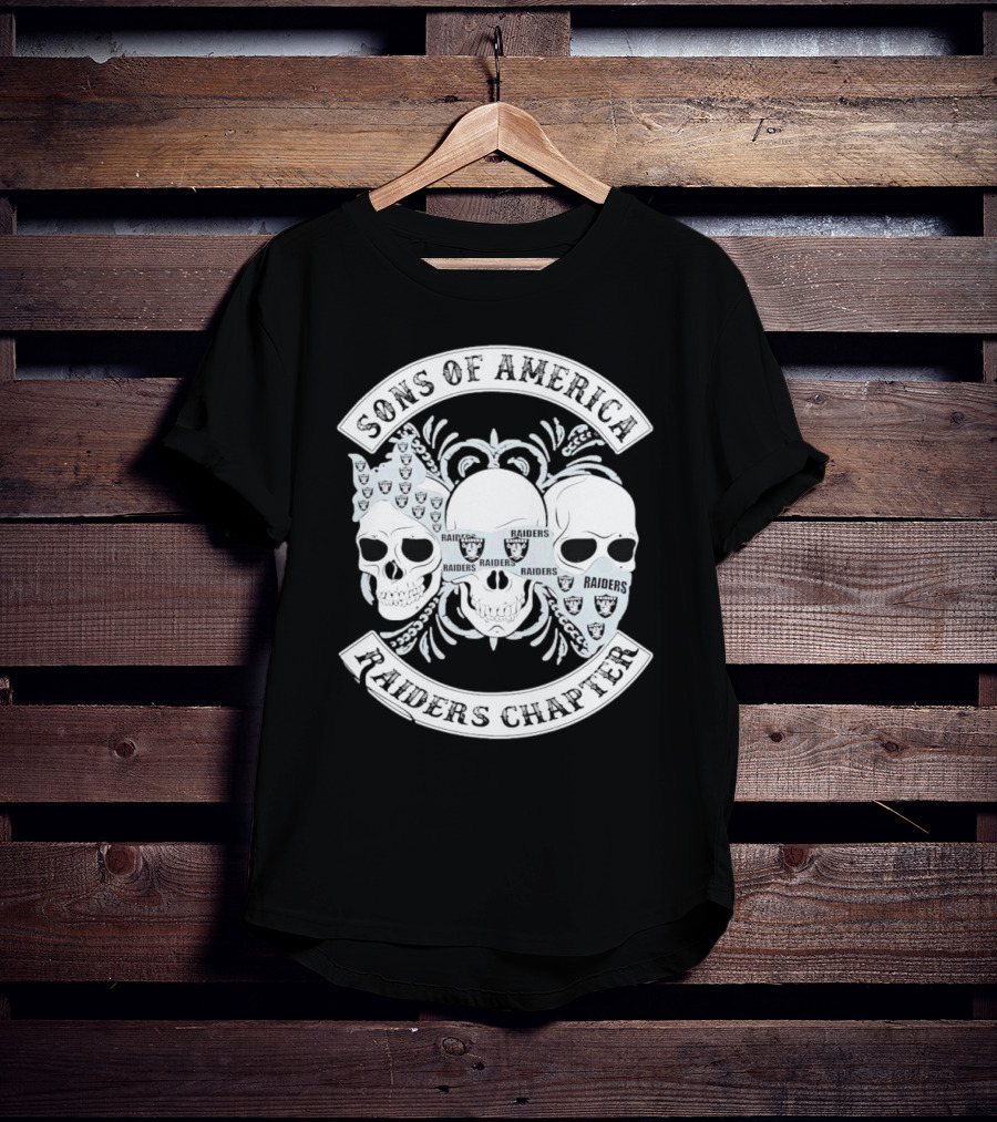 Sons Of America Raiders Chapter Skulls With Raiders T-Shirt