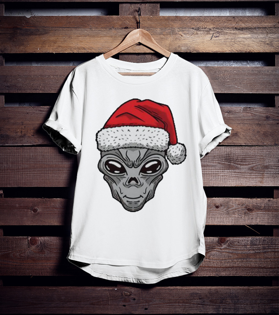 Santa Hat Alien Xmas T-Shirt