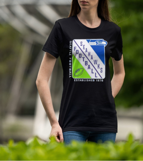 Seattle Seahawks Football Established 1976 Logo Seahawks Head T-Shirt