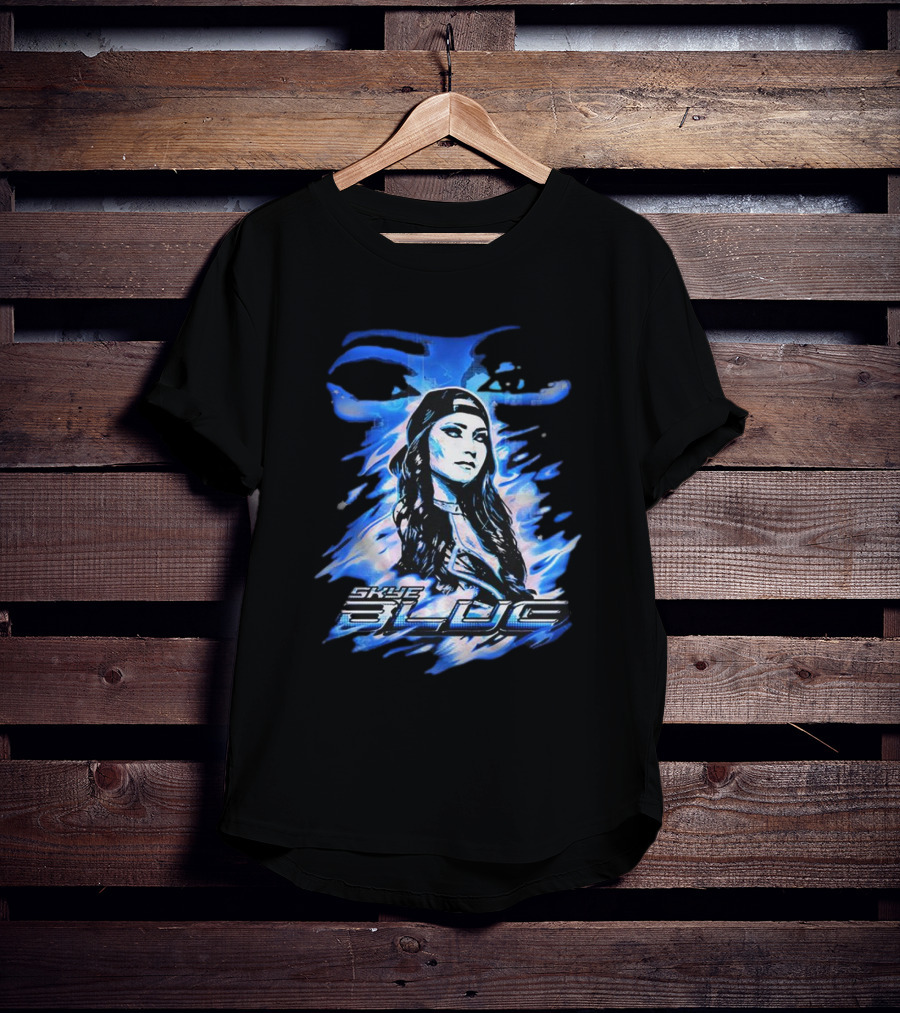 Skye Blue Spookye Blue Blue-Hued Portrait With Intense Eye T-Shirt