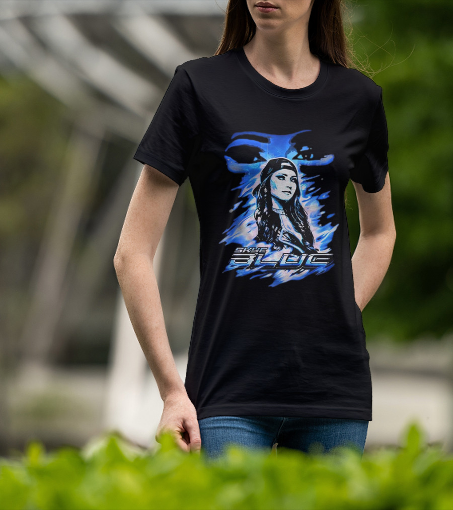 Skye Blue Spookye Blue Blue-Hued Portrait With Intense Eye T-Shirt