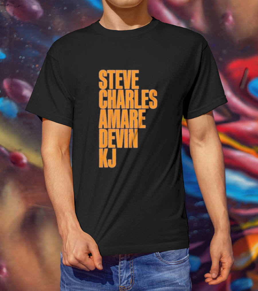 Steve Charles Amare Devin KJ Basketball Legends T-Shirt