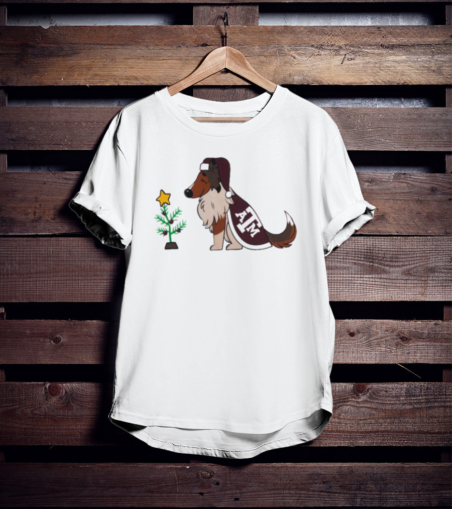 Texas A&M Reveille And Christmas Tree Star T-Shirt