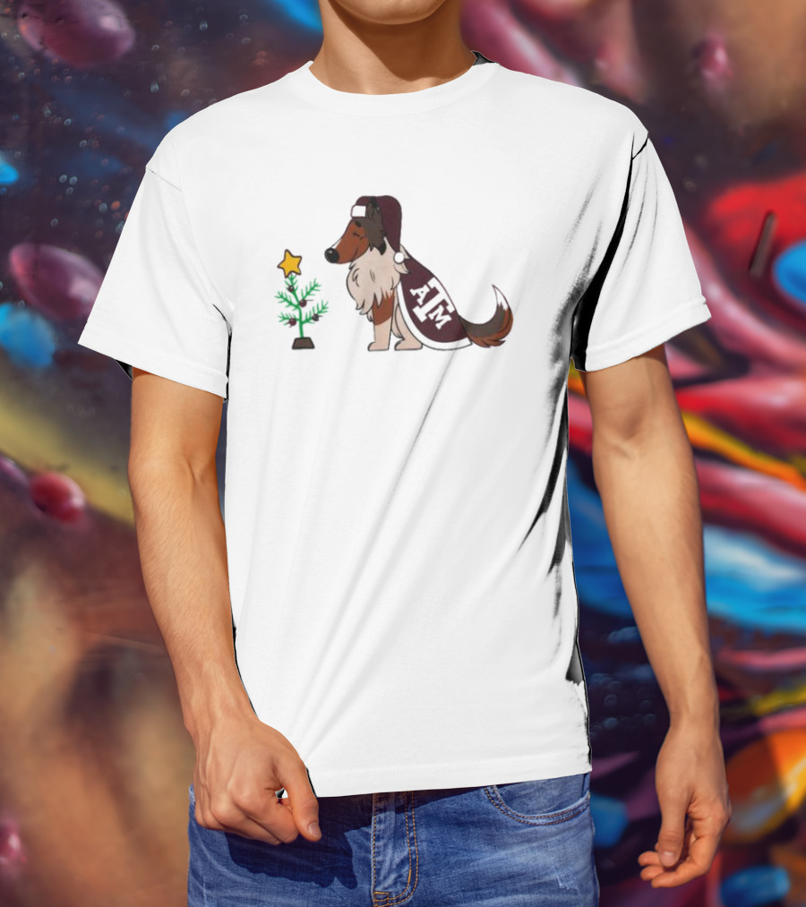 Texas A&M Reveille And Christmas Tree Star T-Shirt