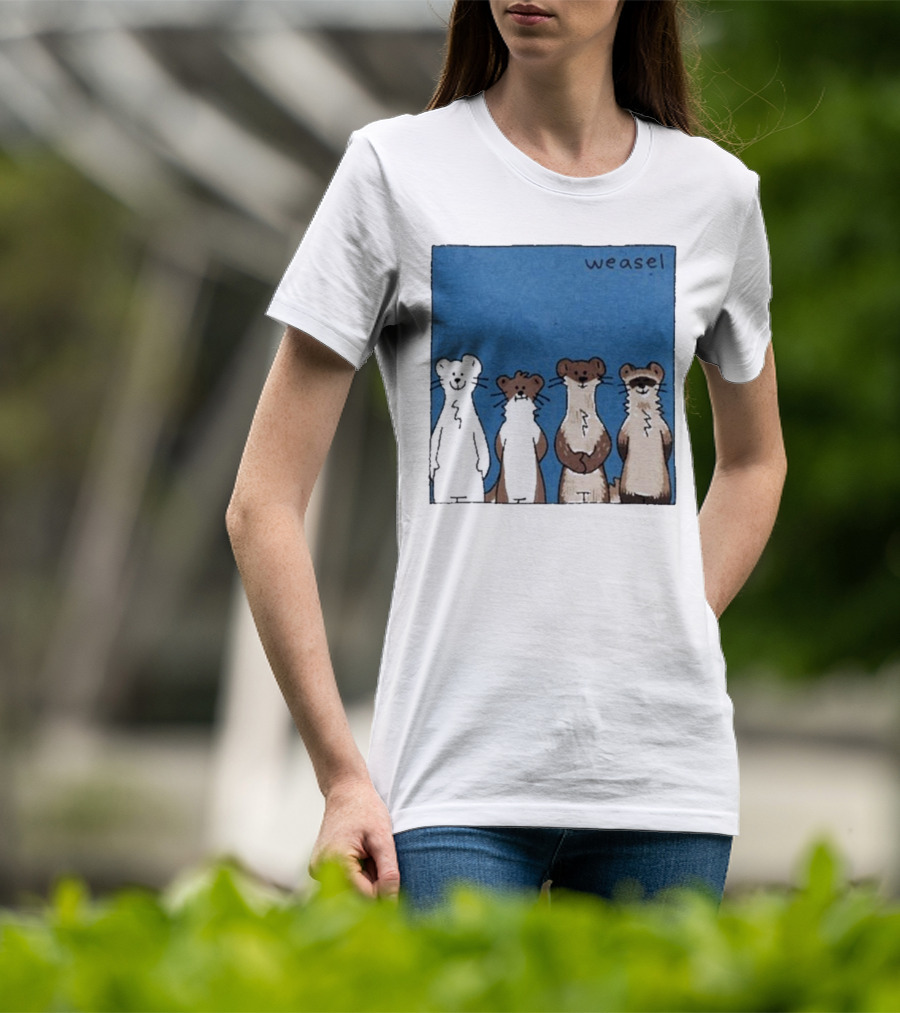 Weasel Quartet Cartoon Art Featuring Four Cute Mustelids T-Shirt
