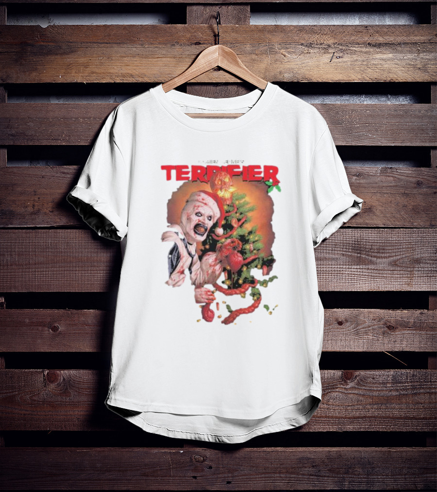Damien Leone Terrifier Christmas Horror Santa With Christmas Tree T-Shirt