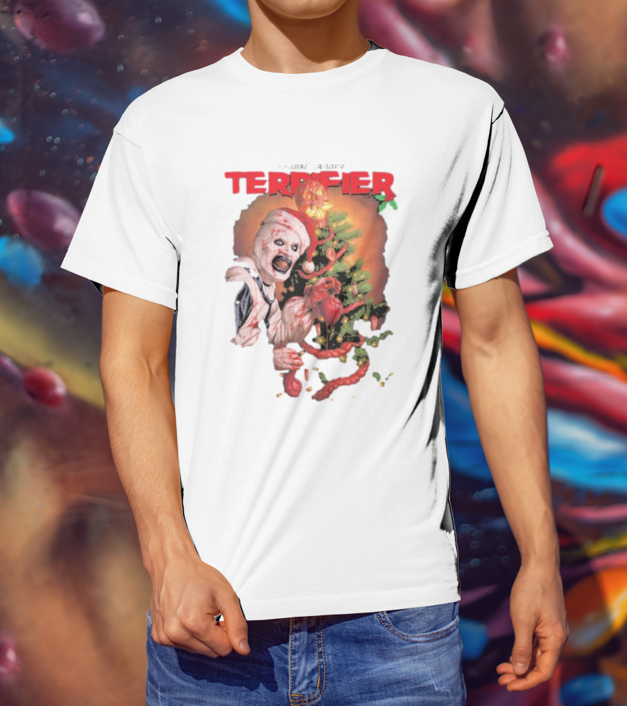 Damien Leone Terrifier Christmas Horror Santa With Christmas Tree T-Shirt