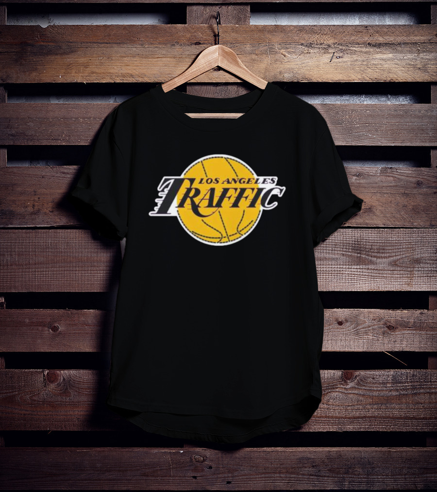 Los Angeles Traffic Basketball Yellow Circle T-Shirt