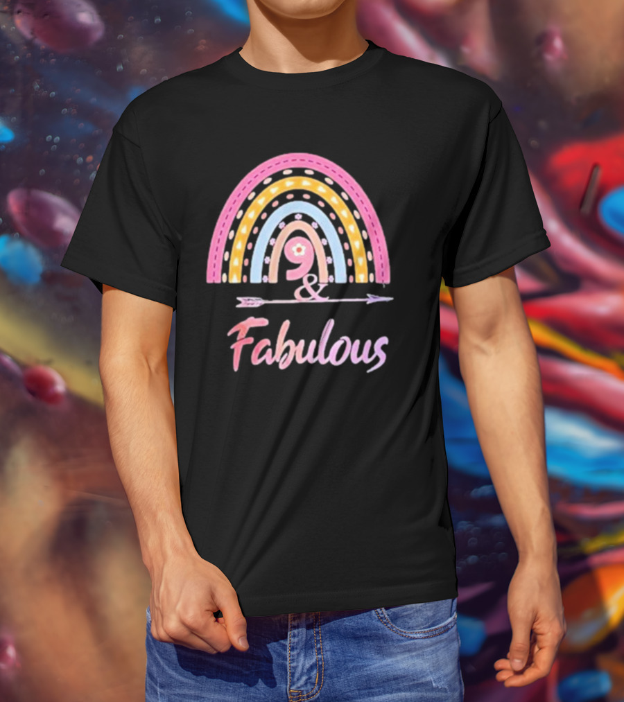 9 And Fabulous Floral Rainbow Arrow T-Shirt