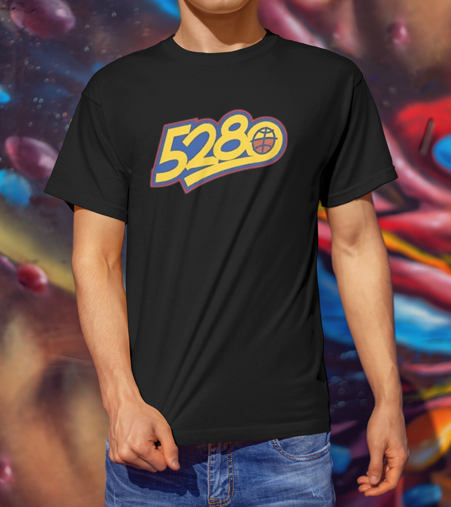 5280 Denver Colorado Basketball Theme T-Shirt