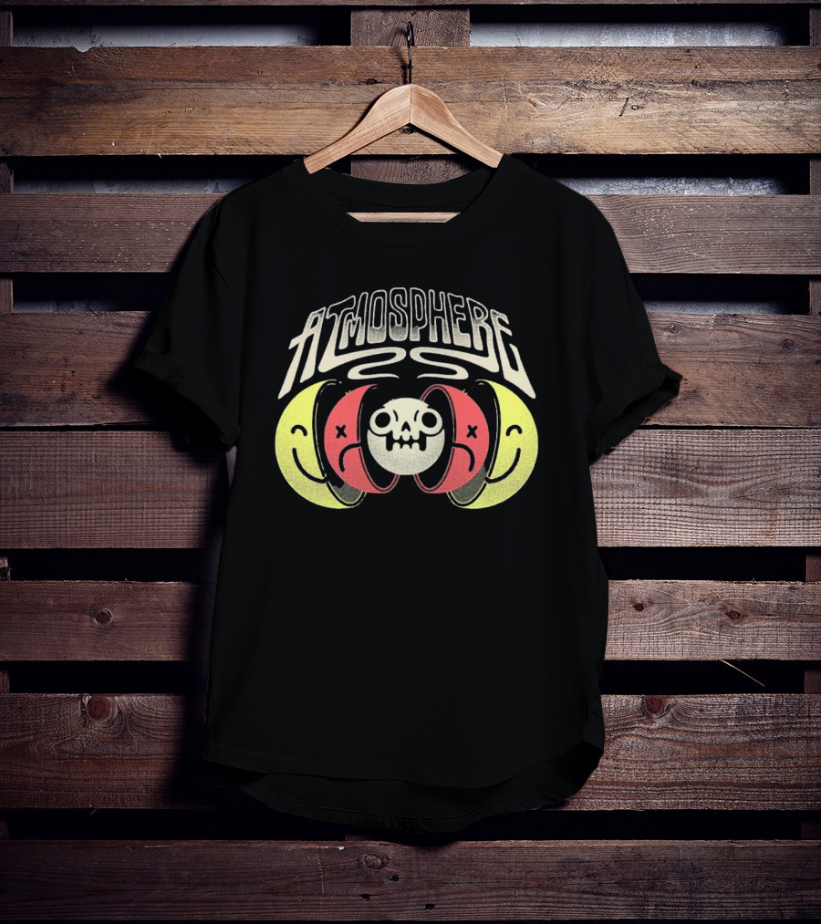 Atmosphere Split Personalities Skull And Smiley Faces T-Shirt