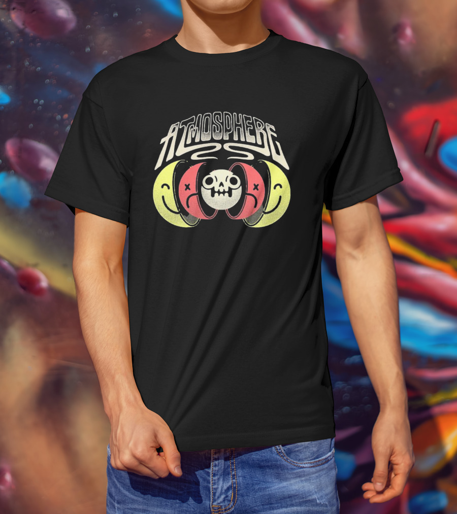 Atmosphere Split Personalities Skull And Smiley Faces T-Shirt
