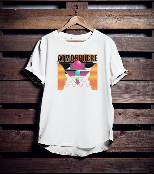 Atmosphere Talk Talk Retro Futuristic Geometric Face Profile T-Shirt