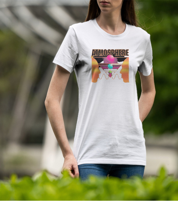 Atmosphere Talk Talk Retro Futuristic Geometric Face Profile T-Shirt