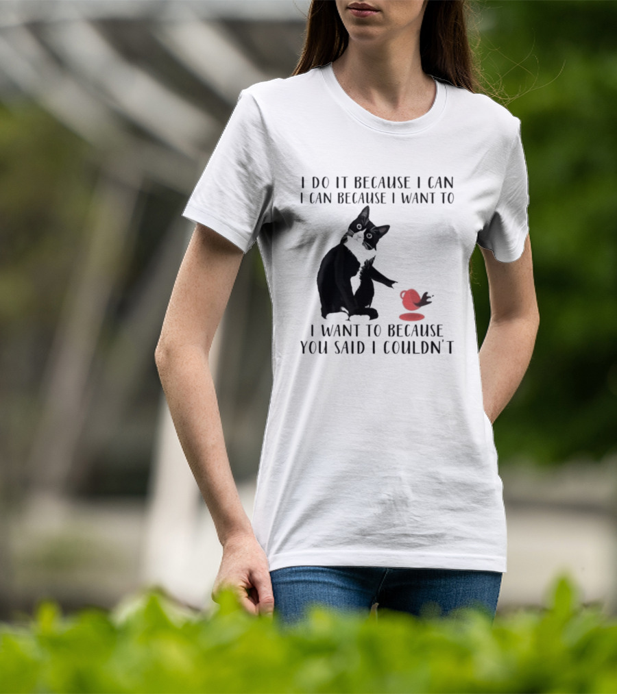I Do It Because I Can I Can Because I Want To I Want To Because You Said I Couldn't Cat And Yarn T-Shirt