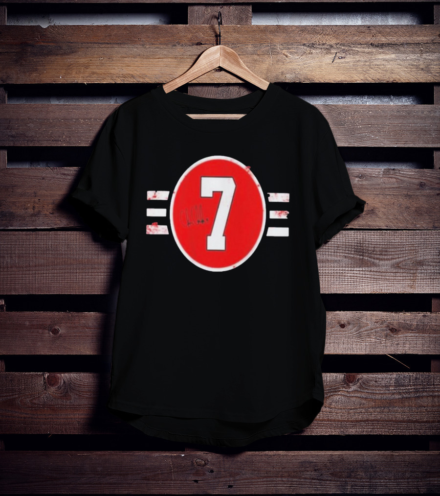 Chicago Blackhawks 7 Chris Chelios Hockey Number Red Black White T-Shirt