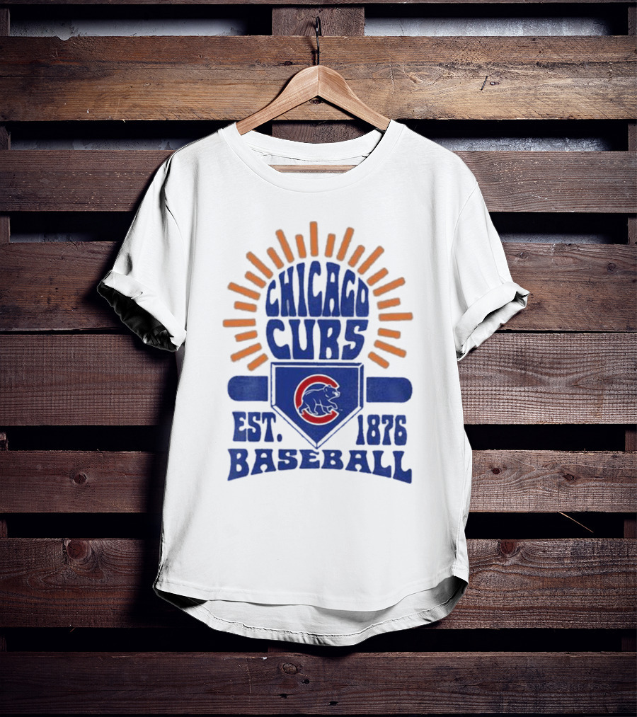 Chicago Cubs Youth Est. 1876 Baseball Sun Burst T-Shirt