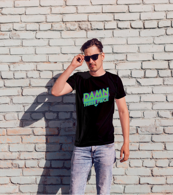 Damn Three Piece Retro Neon T-Shirt