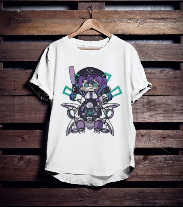 Lewd Cadet Chibi Friendship Purple Robot Companion T-Shirt