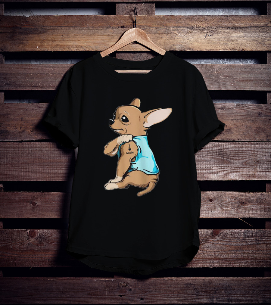 Tattoo Chihuahua I Love Mom Puppy T-Shirt