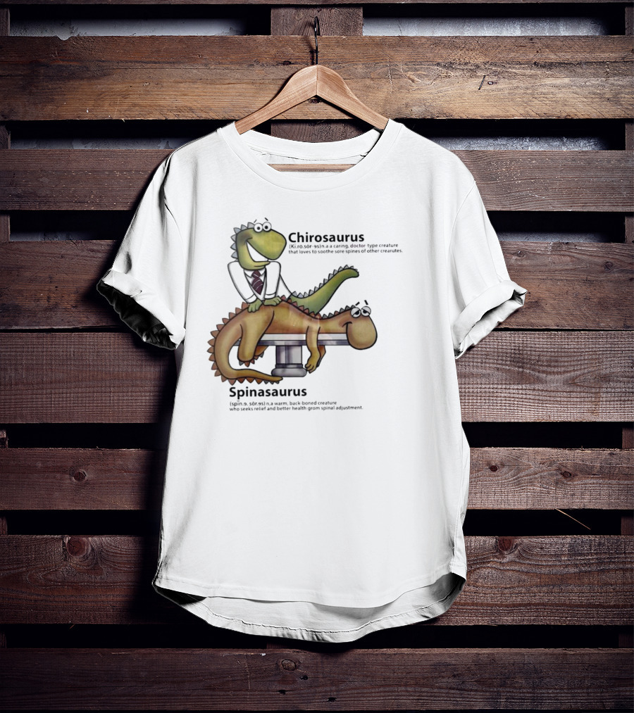 Chirosaurus Caring Doctor And Spinasaurus Seeking Relief T-Shirt