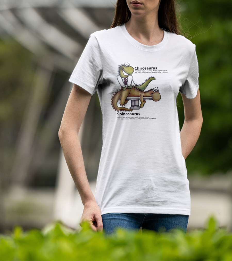 Chirosaurus Caring Doctor And Spinasaurus Seeking Relief T-Shirt