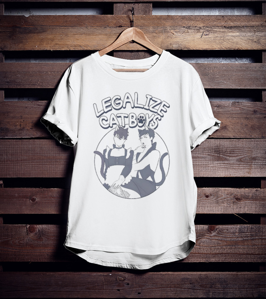 Dan And Phil Shop Legalize Catboys Two Anime Characters With Ears And Tails T-Shirt
