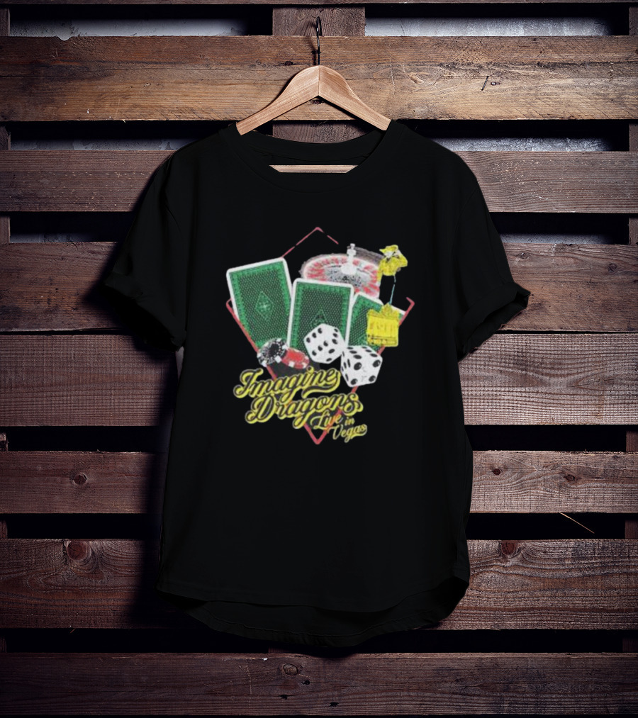 Imagine Dragons Live In Vegas Casino Poker Cards Dice Roulette T-Shirt
