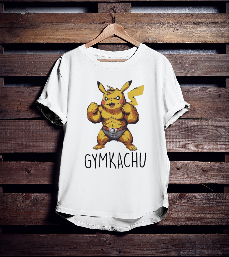 Pikachu Gymkachu Bodybuilder Fitness Pokémon T-Shirt