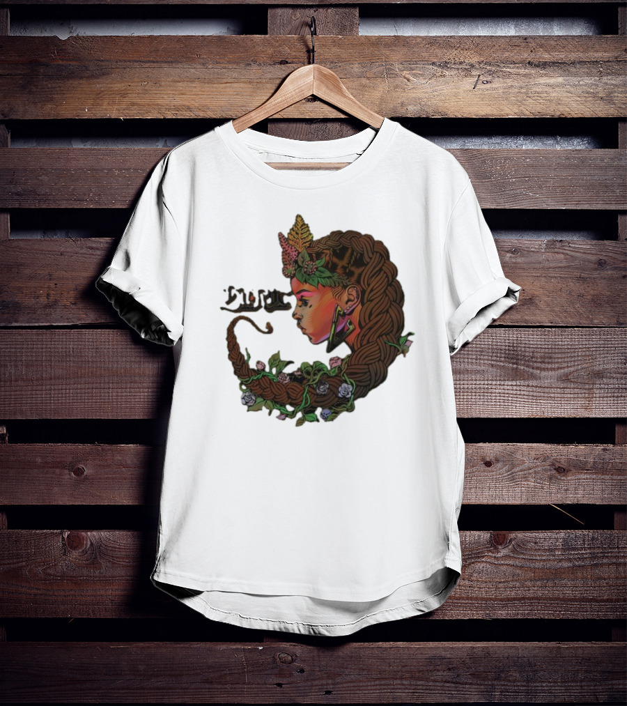 Sa-roc Wild Seeds Braided Hair Floral T-Shirt