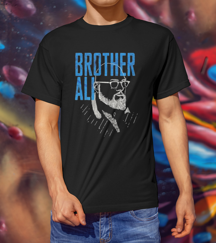 Brother Ali Line Art Portrait With Glasses And Beard T-Shirt