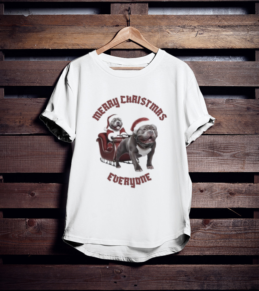 Merry Christmas Everyone American Bully’s Santa Sleigh T-Shirt