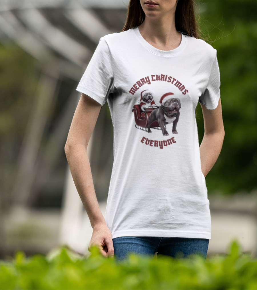 Merry Christmas Everyone American Bully’s Santa Sleigh T-Shirt