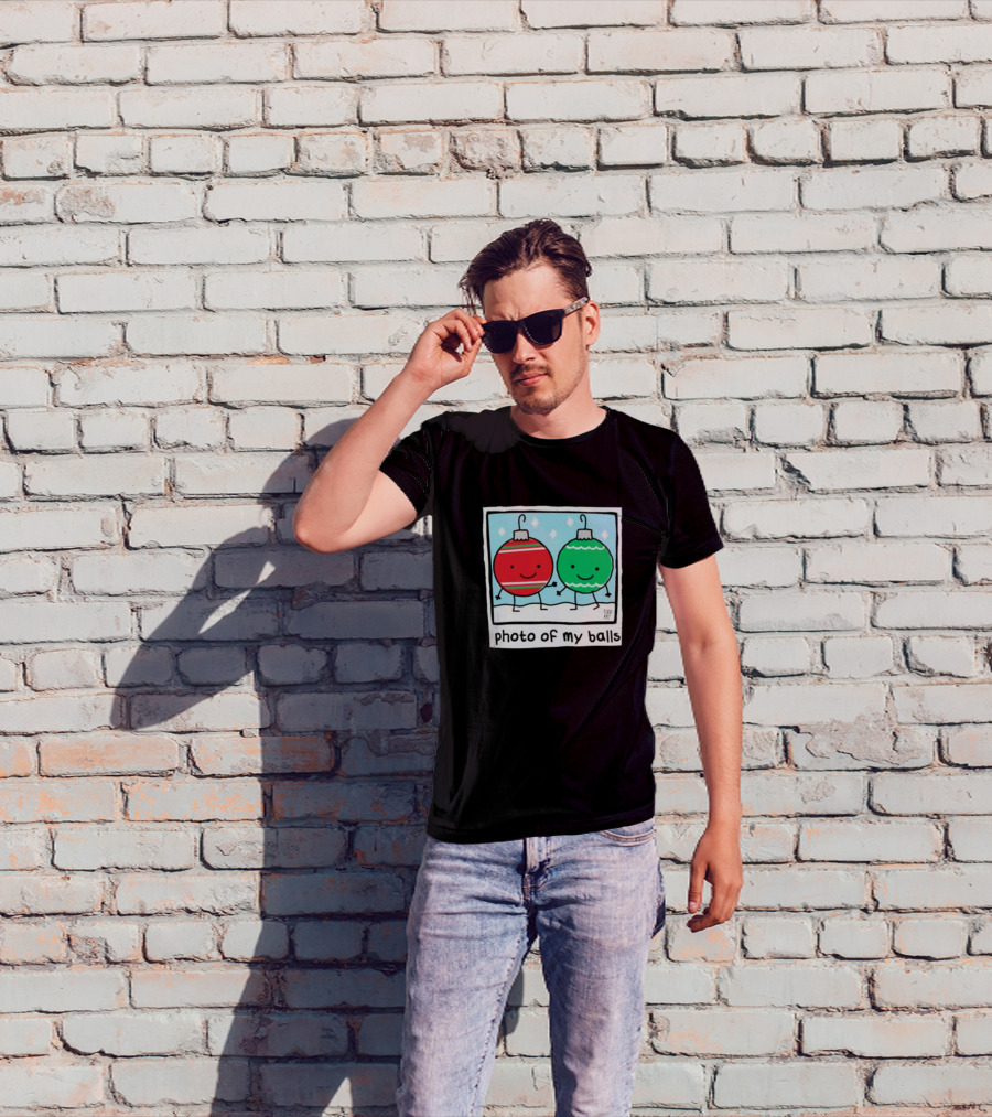 Photo Of My Balls Todd Art Christmas Ornaments T-Shirt