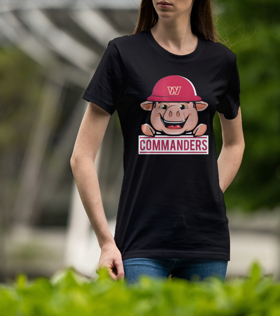 Commander Pig With Hard Hat T-Shirt