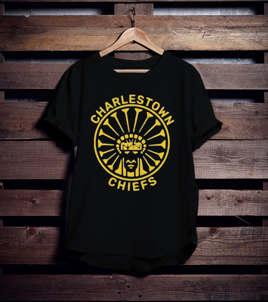 Charlestown Chiefs Yellow Native American Headdress Emblem T-Shirt
